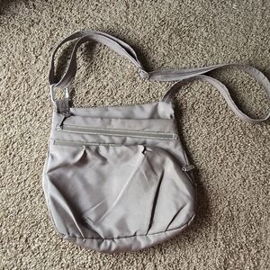 Travelon Bags Womens Anti-Theft Gray Outer Zipper Pockets Crossbody Strap